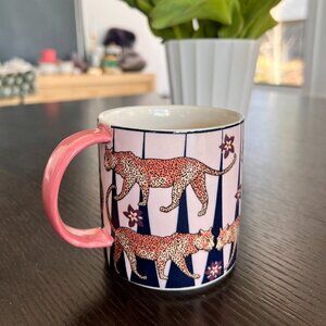 Brand New Anthropologie Maeve L'amour French Love Leopard Mug